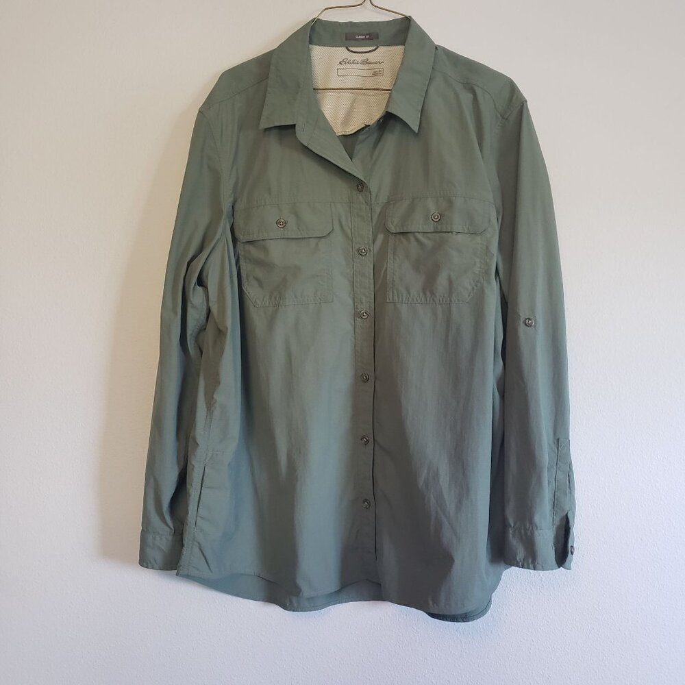 Eddie Bauer Women's Mountian Ripstop Long Sleeve Shirt Size XL
